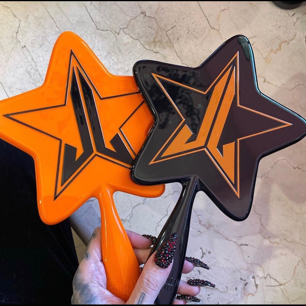 Halloween ORANGE & BLACK star mirror